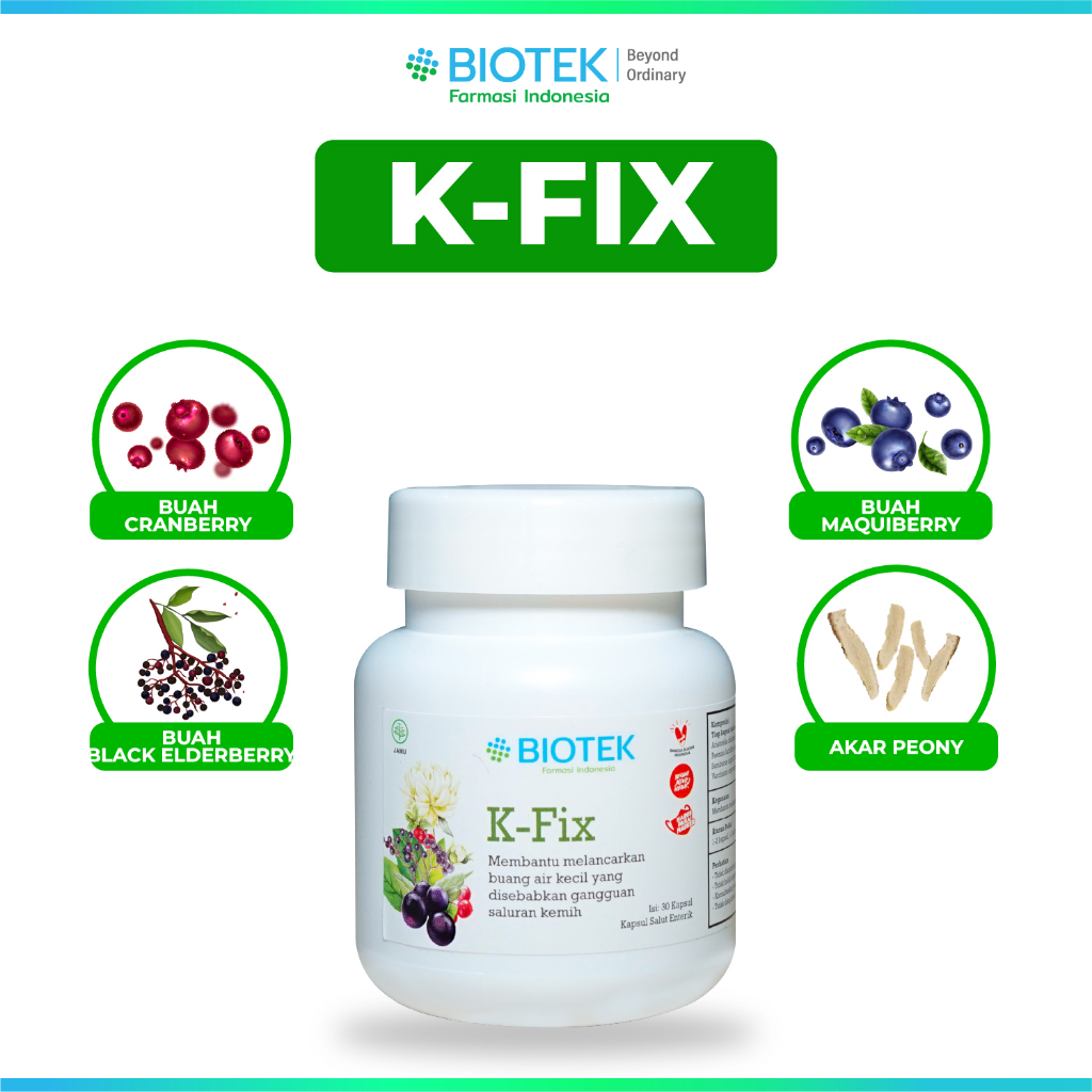 Jual Biotek Farmasi Indonesia - K-Fix 60 Kapsul - Infeksi Saluran Kemih ...
