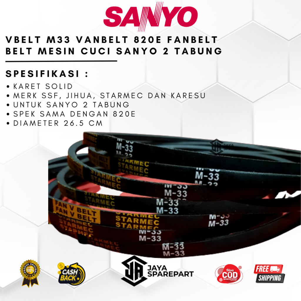 Jual Vbelt M Vanbelt M E Fanbelt Belt Mesin Cuci Sanyo Tabung