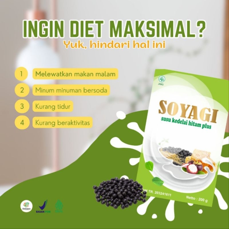 Jual Susu Diet SOYAGI Susu kedelai hitam plus herbal rendah kalori