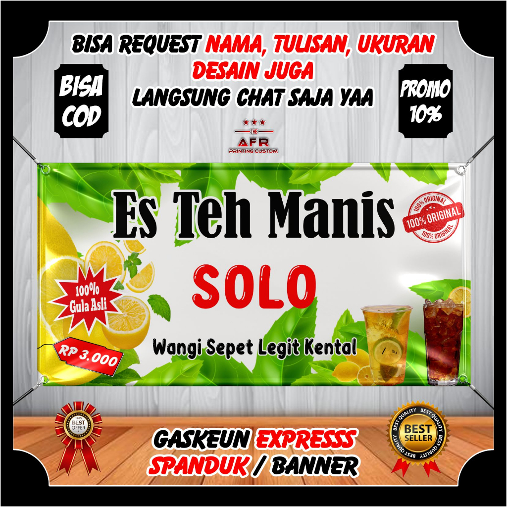 Jual Spanduk Banner Backdrop Es Teh Solo Viral Banner Benner Jualan Minuman Teh Solo Viral 0259