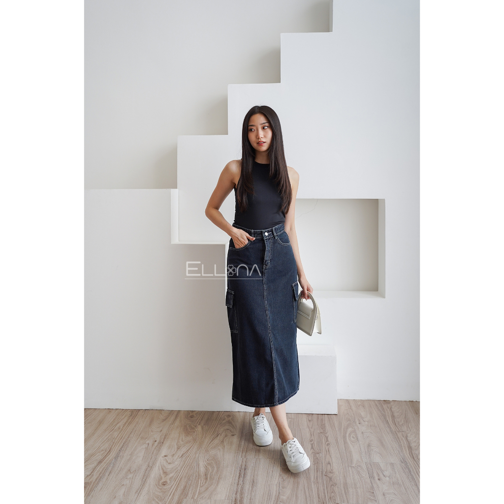 Jual OSSO JEANS - Rok Cargo Snowblack - Cargo Skirt Snowblack | Shopee ...