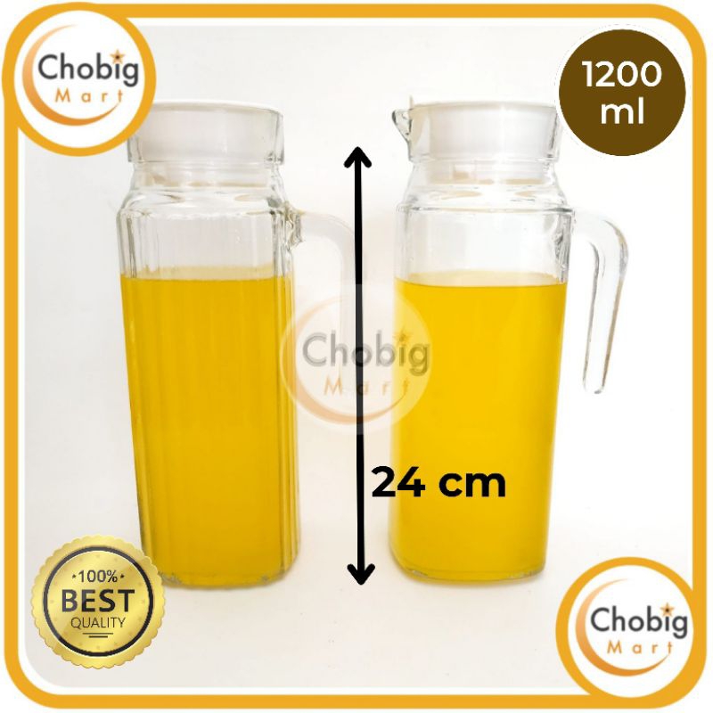 Jual Chobig Pitcher Kaca Transparant Polos Gelas Bening 1200ml 1000ml 1l Jug Teko Glass Sqp 0545