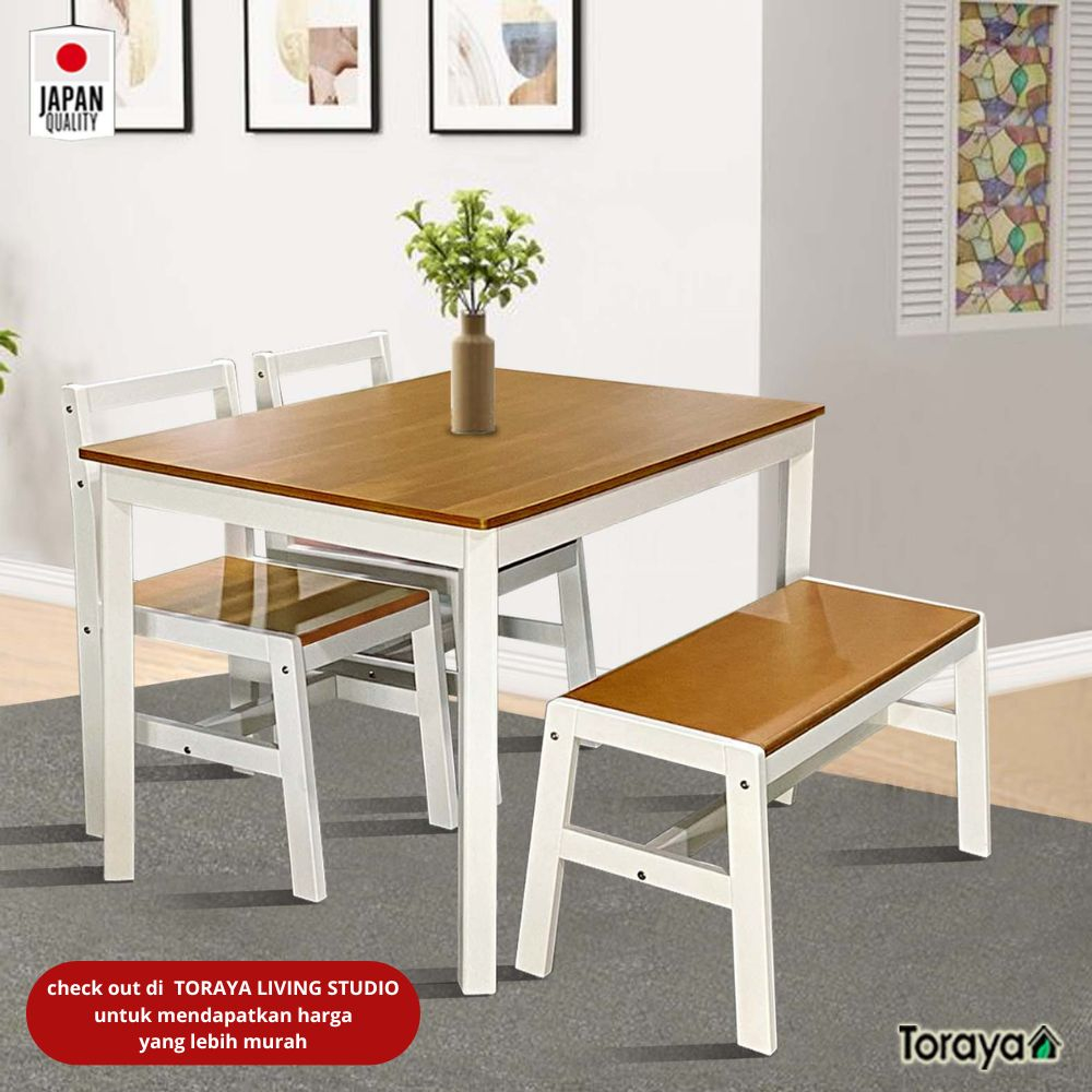 Jual Toraya Meja Makan set 2 Kursi 1 Bench/ Meja Kayu/ Dining Table/ DS ...