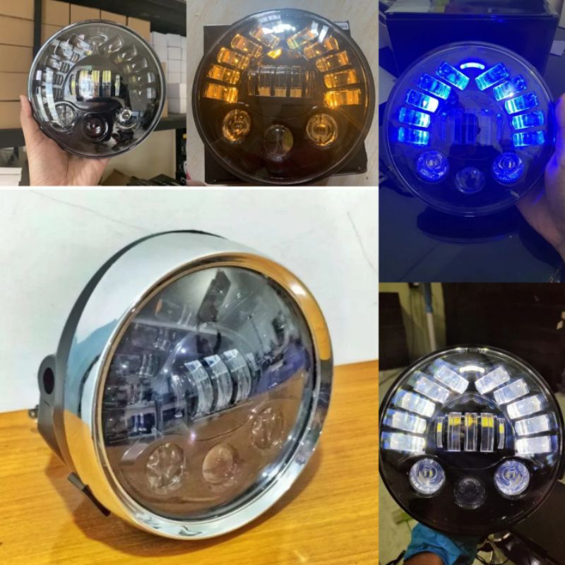 Jual Lampu Daymaker 7 Inch 19 Led Set Batok Tiger Revo Pnp Megapro ...