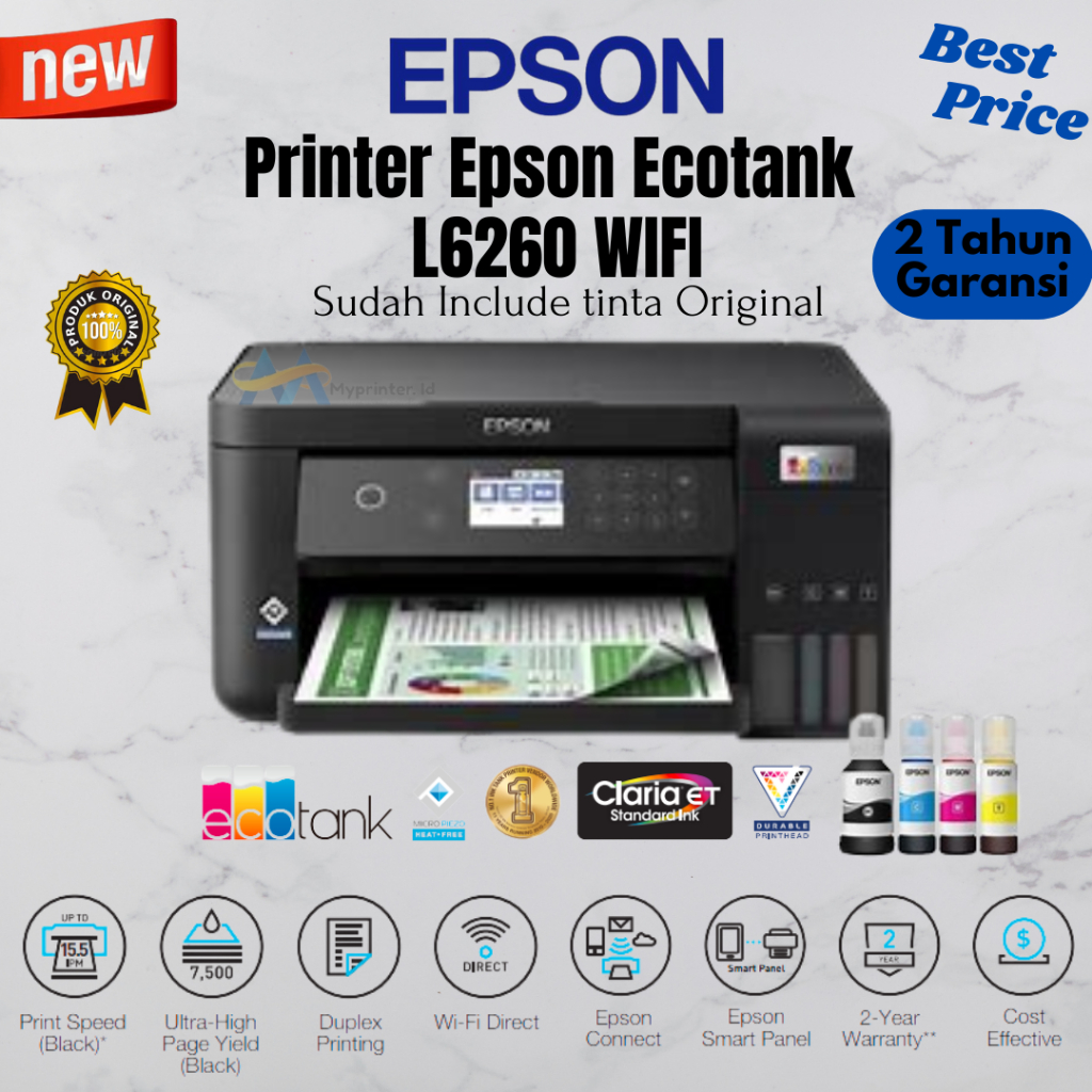 Jual Epson Ecotank L6260 A4 Wi Fi Duplex All In One Ink Tank Printer Shopee Indonesia 5932