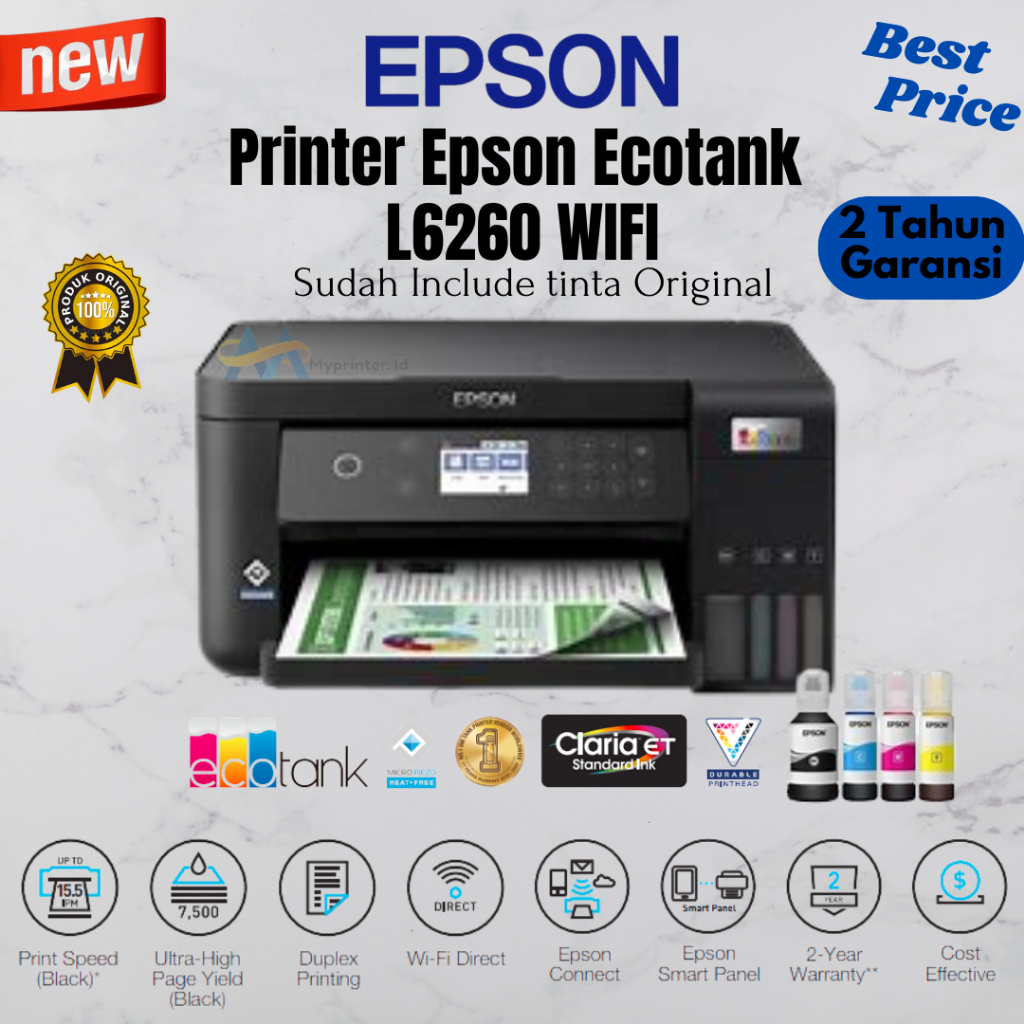 Jual Epson Ecotank L6260 A4 Wi Fi Duplex All In One Ink Tank Printer Shopee Indonesia 1903