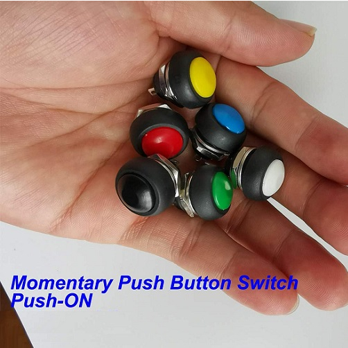 Jual Red / Black Push On 12mm Momentary Round Switch Saklar Tekan ...