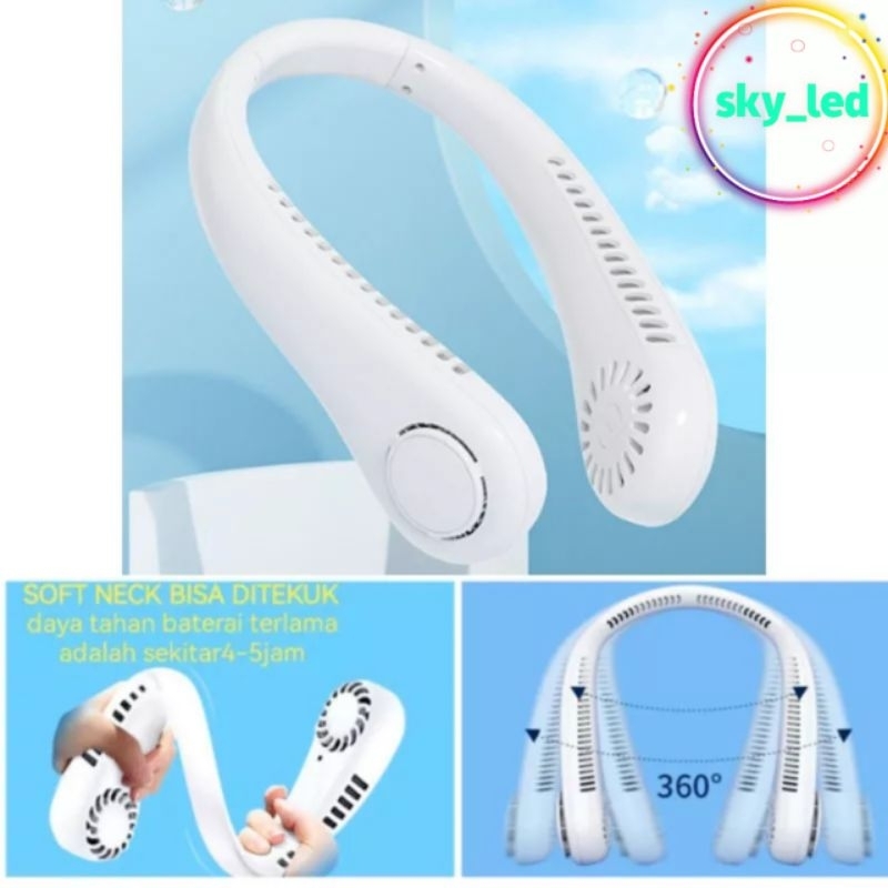 Jual Kipas Angin Leher Portable Hanging Neck Fan Ready Stock Usb Rechargeable Kualitas Shopee