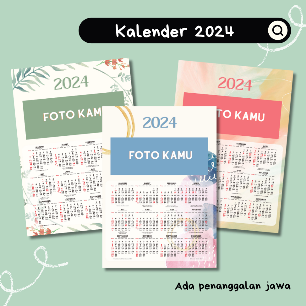 Jual [12 Bulanan A3+] PART 2 Kalender 2024 Kalender 12 Bulanan Custom ...