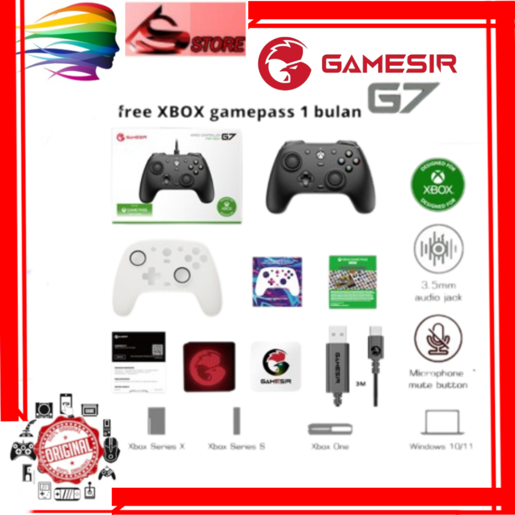 GameSir G7 Wired Controller for Xbox Series XS, Xbox One and Windows 10/11  - PC Gaming Gamepad with 3.5mm Audio Jack (2 Swappable Faceplates) 