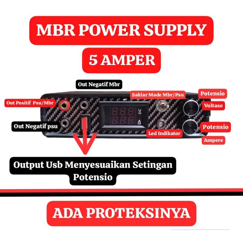 Jual Mbr Power Supply 5 Amper 19 Volt + Short Proteksi Short Killer