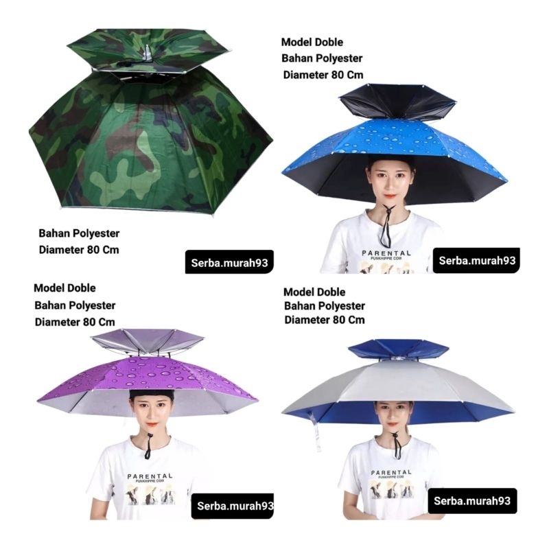 Jual Payung Topi Ukuran Diameter 70 80 And 95 Cm Topi Payung Mancing