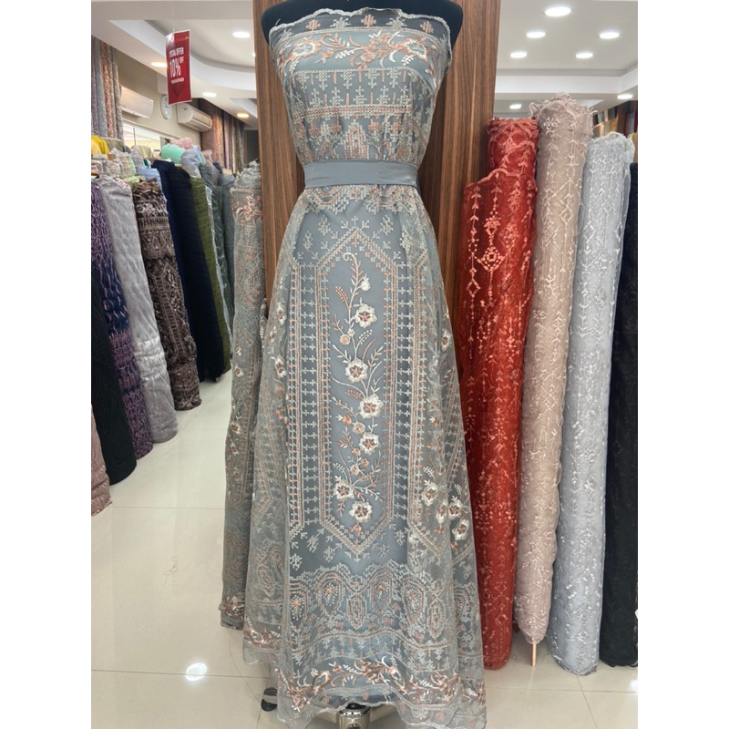 Jual Kain Brokat Sapto Motif Terbaru, Bahan Tile Sapto, Brukat Motif ...
