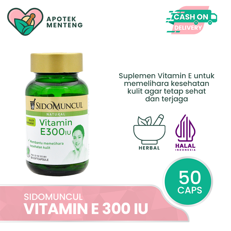 Jual Sido Muncul Natural Vitamin E 300 IU 50 Kapsul Lunak Vit E 300 IU Kesehatan Kulit