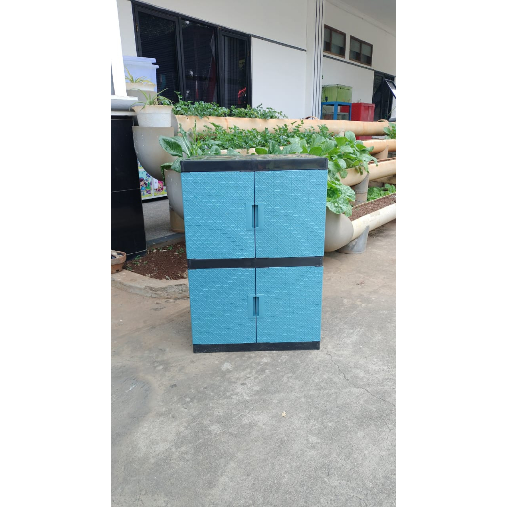 Jual LEMARI PLASTIK MINIMALIS SUSUN 2 AKAKO FLORA ROTAN - ARTHA KACA ...