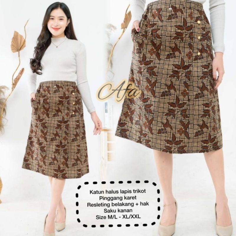 Jual ROK BATIK ESMERALDA FULL LAPIS TRIKOT/ ROK BATIK 7/8 SOGAN ...