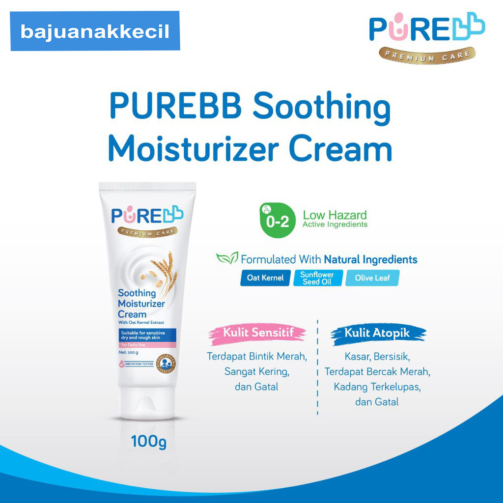 Jual Pure BB Soothing Cream 100g Moisturizer Krim Untuk Kulit Kering ...