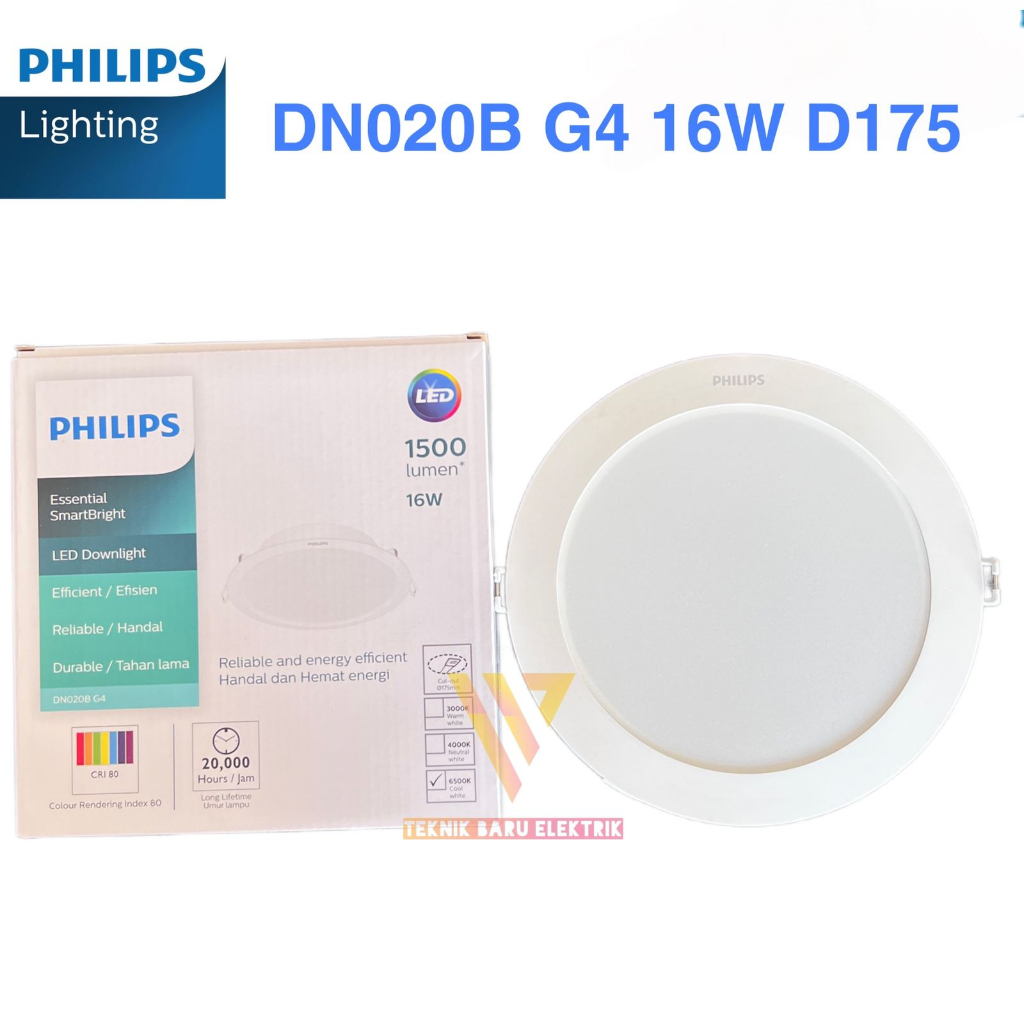 Jual LAMPU PHILIPS LED DOWNLIGHT DN020B G4 16W LED15 7 INCH D175 220 ...