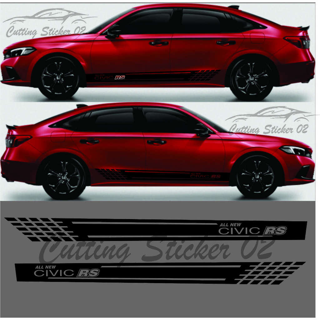 Jual STICKER LIST MOBIL HONDA CIVIC TERBARU STICKER ALL NEW CIVIC RS ...
