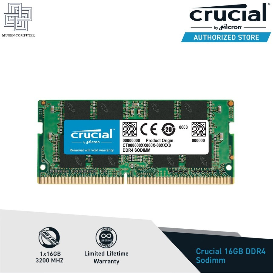 RAM Laptop Crucial 16GB DDR4 3200MHz SO-DIMM untuk upgrade performa laptop