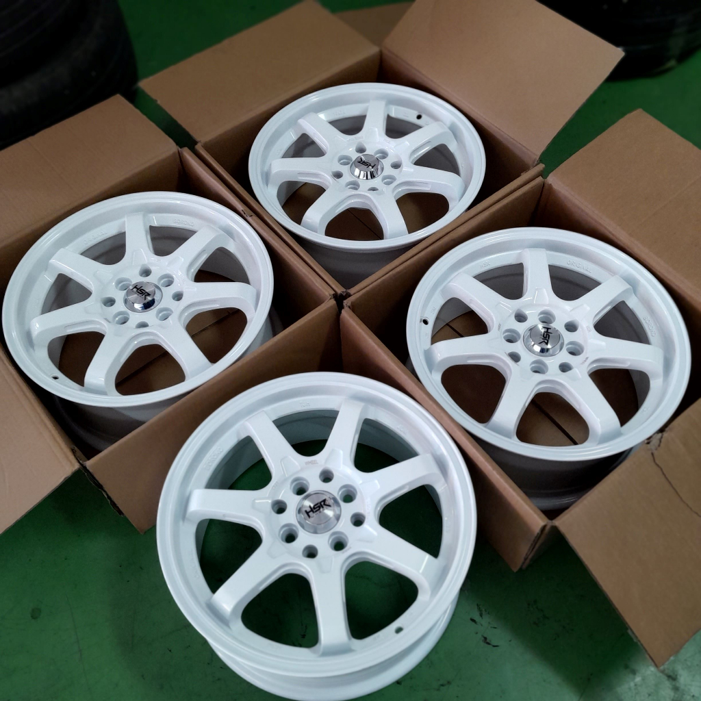 Jual Velg mobil racing r16 model palang putih untuk jazz, mobilio