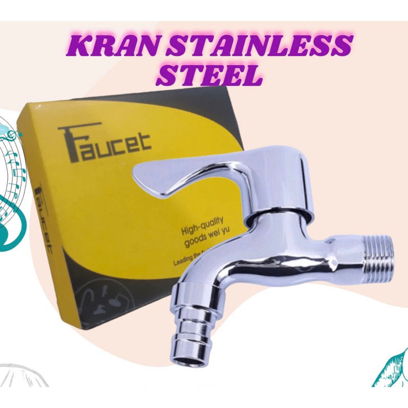 Jual Kran Air Tembok Dinding Inch Kran Taman Stainless Shopee