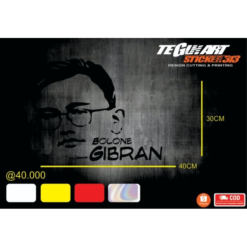 Jual STICKER GIBRAN RAKABUMING RAKA/BOLONE GIBRAN | Shopee Indonesia