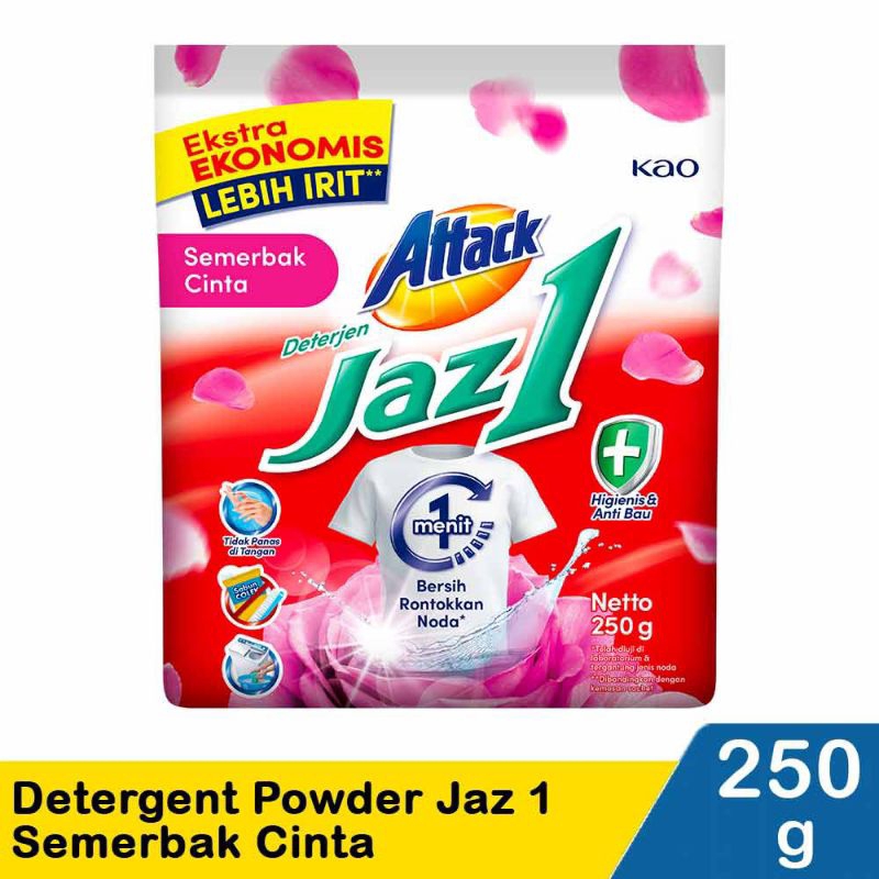 Jual Attack Jaz1 Detergent Powder Jaz1 Semerbak Cinta 250gr | Shopee ...