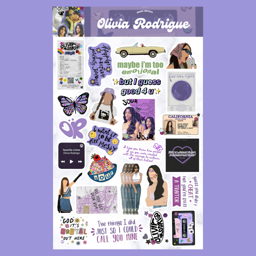 Jual Olivia Rodrigue Sticker Sheet | Shopee Indonesia
