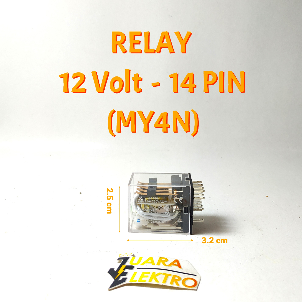 Jual Relay 12 Volt 14 PIN / Kaki | Rilay 12V ZN MY4N 14 PIN | Shopee ...