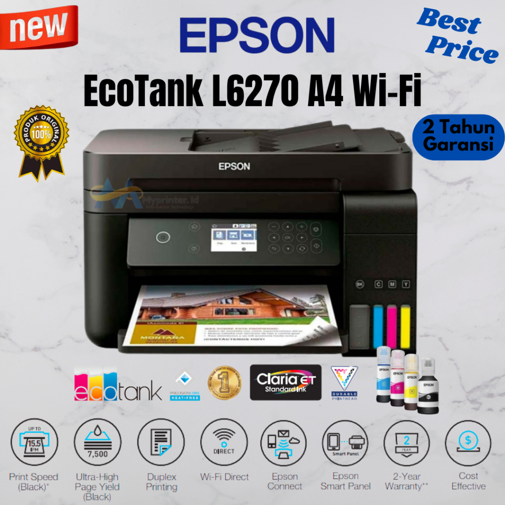 Jual Epson Ecotank L6270 A4 Wi Fi Duplex All In One Ink Tank Printer With Adf Shopee Indonesia 0119