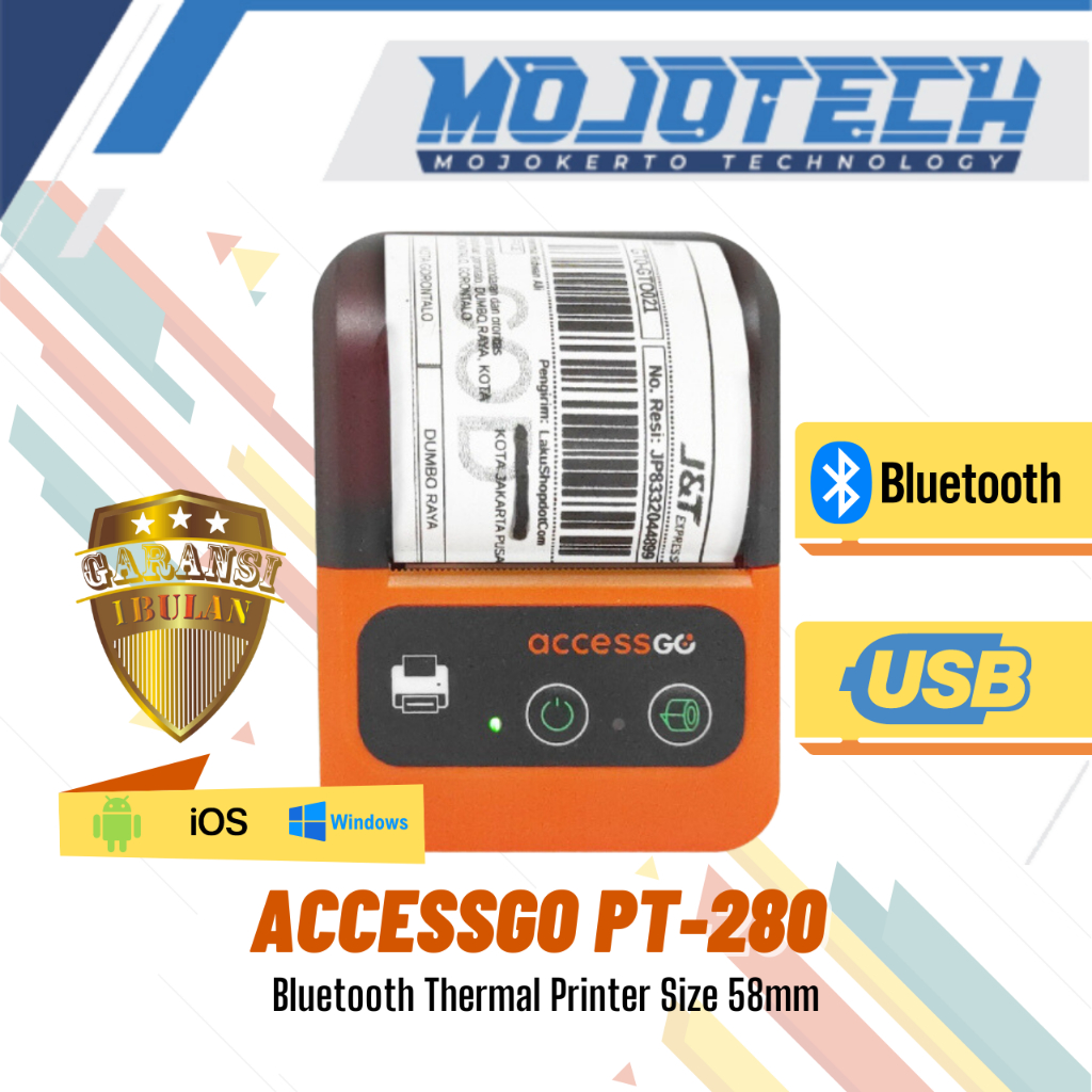 Jual Printer Bluetooth Printer Resi PT280 Pocket Portable Thermal Size ...