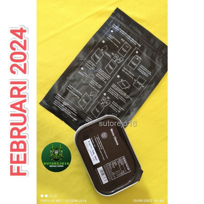 Jual naraga ransum nasi tni / makanan darurat mre meal ready to eat tni ...