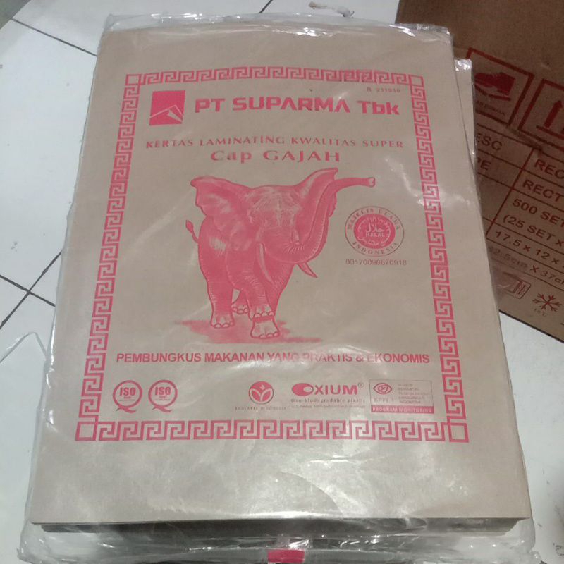 Jual Kertas Nasi Cap GAJAH Pink Besar Isi 250 Lembar Kertas Alas