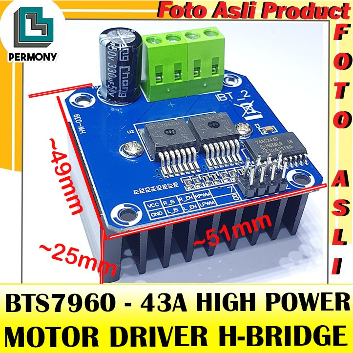Jual BTS7960 43A Modul High Power Motor Driver Module Current Limit H
