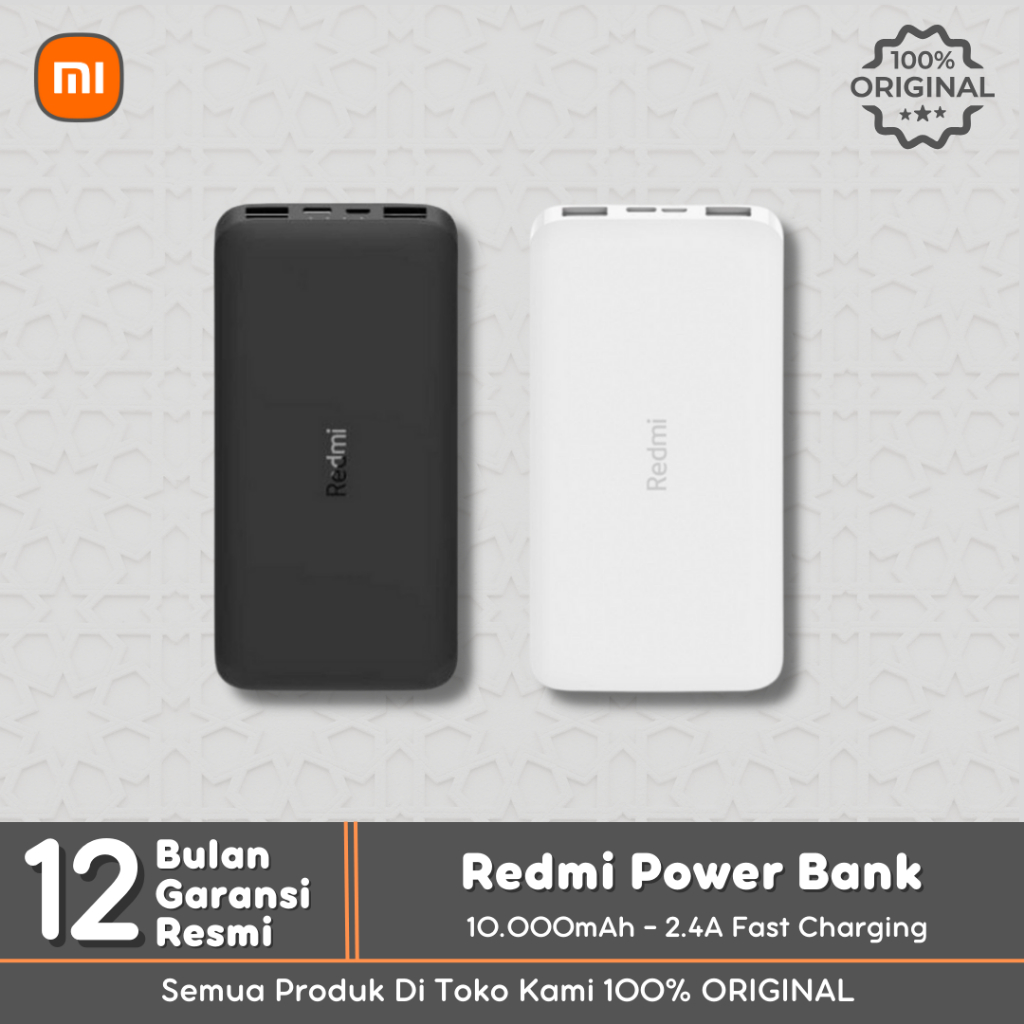 Jual Power Bank Redmi 10000 MAh Fast Charging 18W Dual Output 