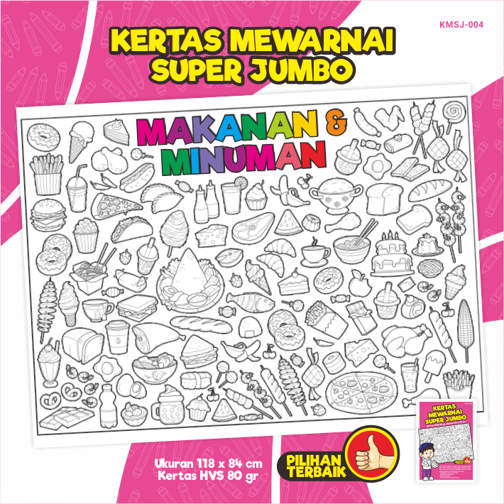 Jual Kertas Mewarnai Super Jumbo / Giant Coloring Sheet Poster Doodle