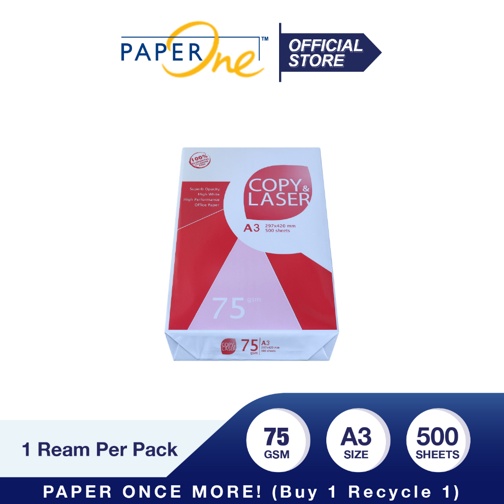 Copy & Laser Kertas A3 75gr Copier 1 Rim (500 lembar) Kertas HVS (2)