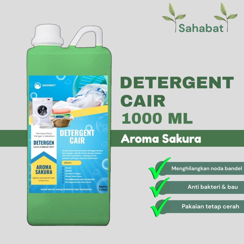Jual Deterjen cair 1 liter wangi SAKURA deterjen cair liqiuid metic