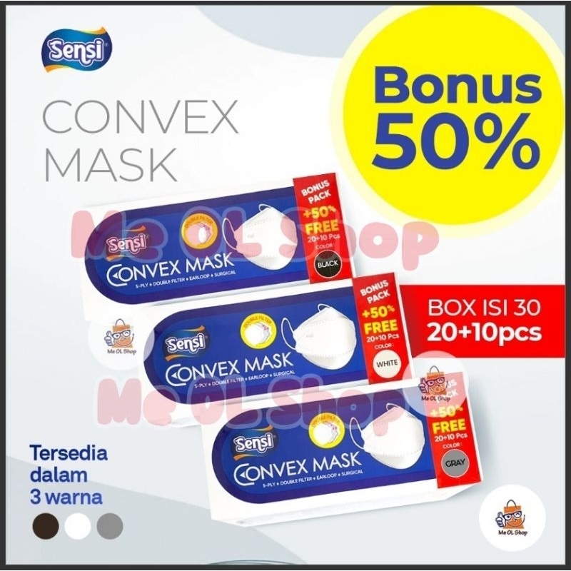 Jual MASKER SENSI CONVEX MASK 5PLY WARNA TERBARU ORIGINAL MURAH ...