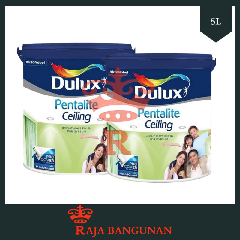 Jual Dulux Pentalite Ceiling White Supermatt Plafon Dulux Cat Plafon Warna Putih 5l Shopee 7786