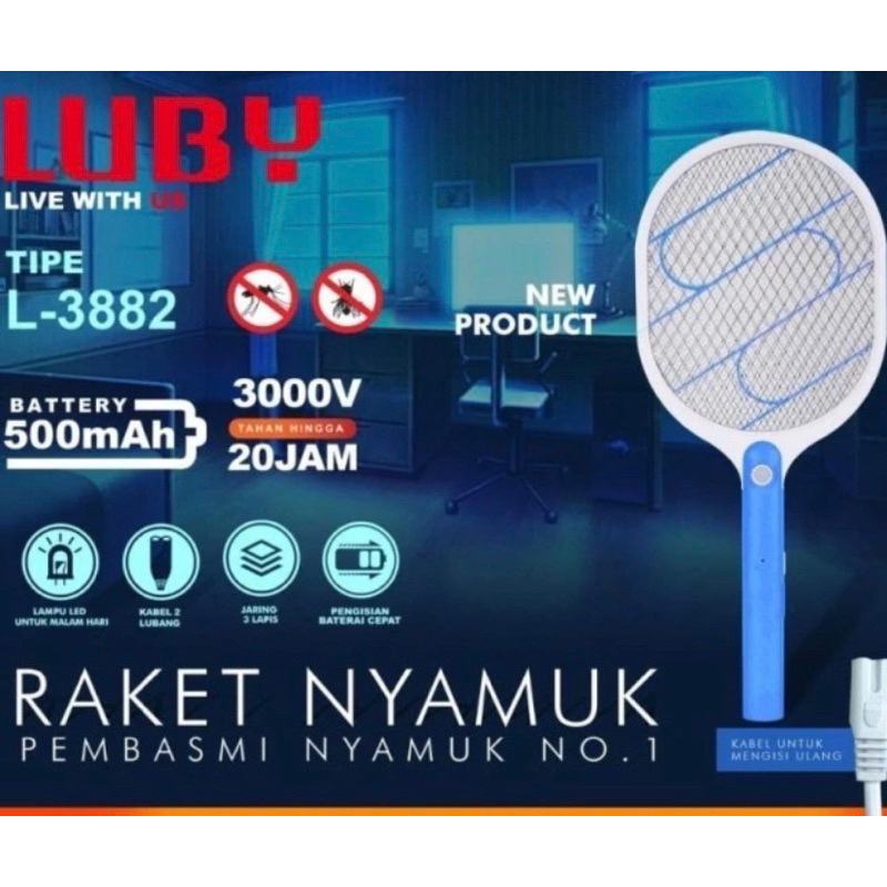 Jual Raket Nyamuk Cas + Senter Awet Efektif dan Praktis Terbaik No 1 ...