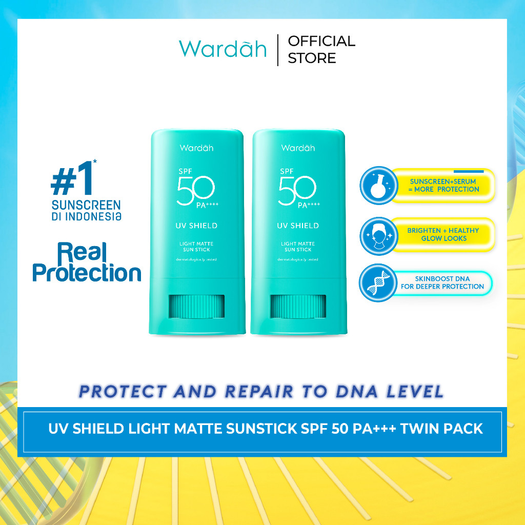 Wardah UV Shield Light Matte Sun Stick 22 g Twinpack
