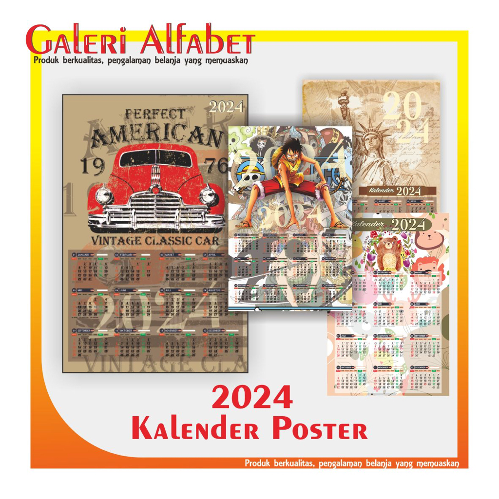 Jual KALENDER KARAKTER | KALENDER DINDING | KALENDER POSTER | Shopee