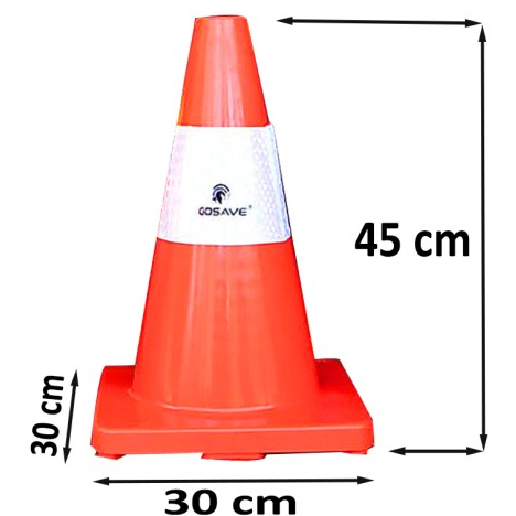 Jual Traffic Cone Rubber 45 Cm Alas Orange 1 Scot GOSAVE | Pembatas ...