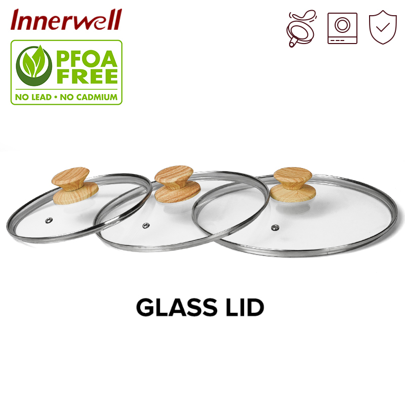 Jual Innerwell Tutup Panci Stainless Kaca Gagang Kayu Bakelite Bisa Dilepas Cm Shopee