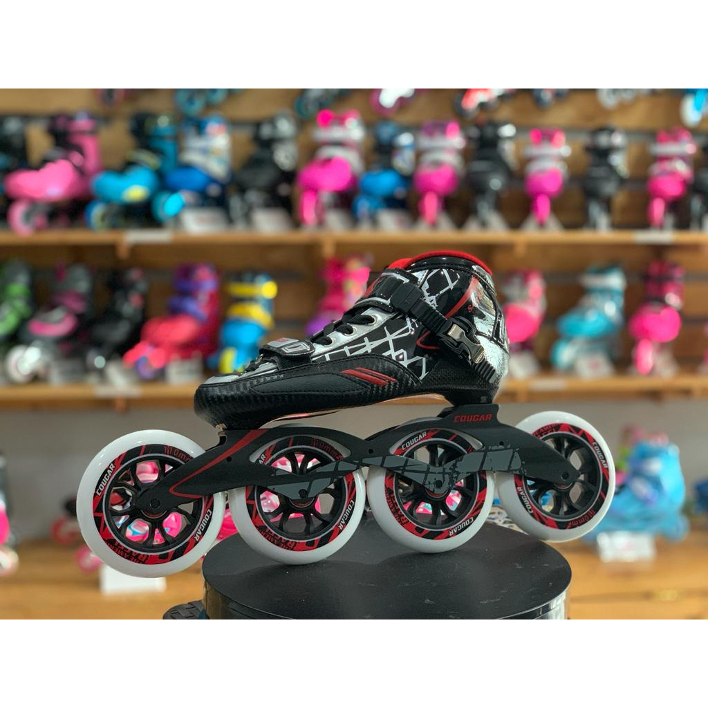 Jual Sepatu Roda Speed Inline Skate Cougar SR8 Black Red Shopee Indonesia