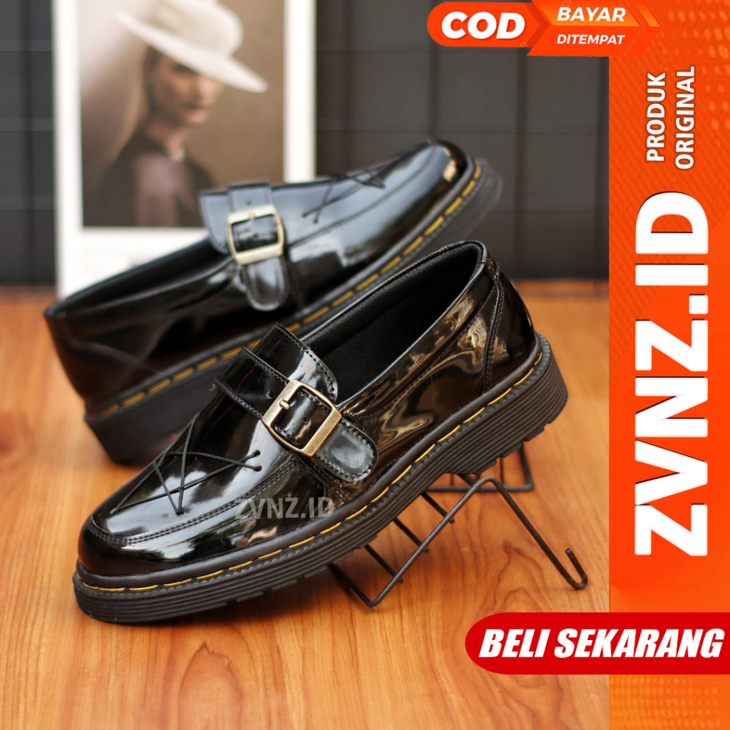 Jual ZVN Brody Sepatu Loafers Docmart Pria Star Pantofel Hitam ...