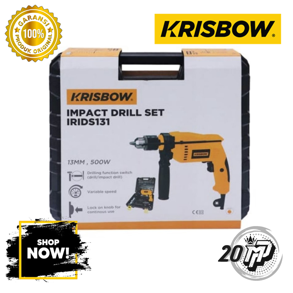 Jual ORIGINAL KRISBOW IMPACT DRILL SET BOR MESIN LISTRIK 21 PCS