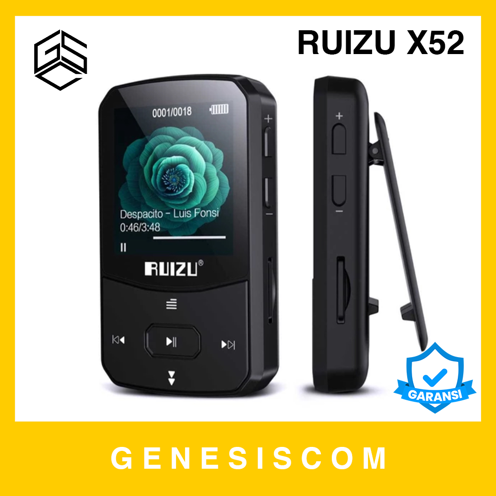 Jual MP3 MP4 Player RUIZU X52 Wireless Bluetooth Portable Clip On DAP